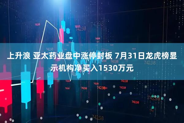 上升浪 亚太药业盘中涨停封板 7月31日龙虎榜显示机构净买入1530万元